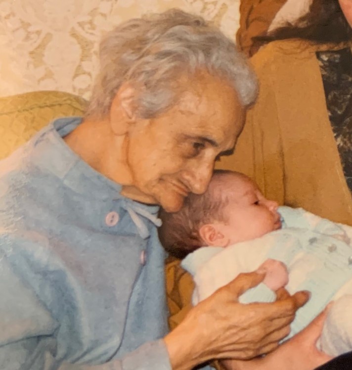 Lilo Bollmann and grandchild.